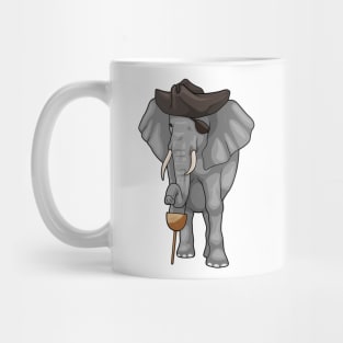 Elephant Pirate Wooden leg Eye patch Mug